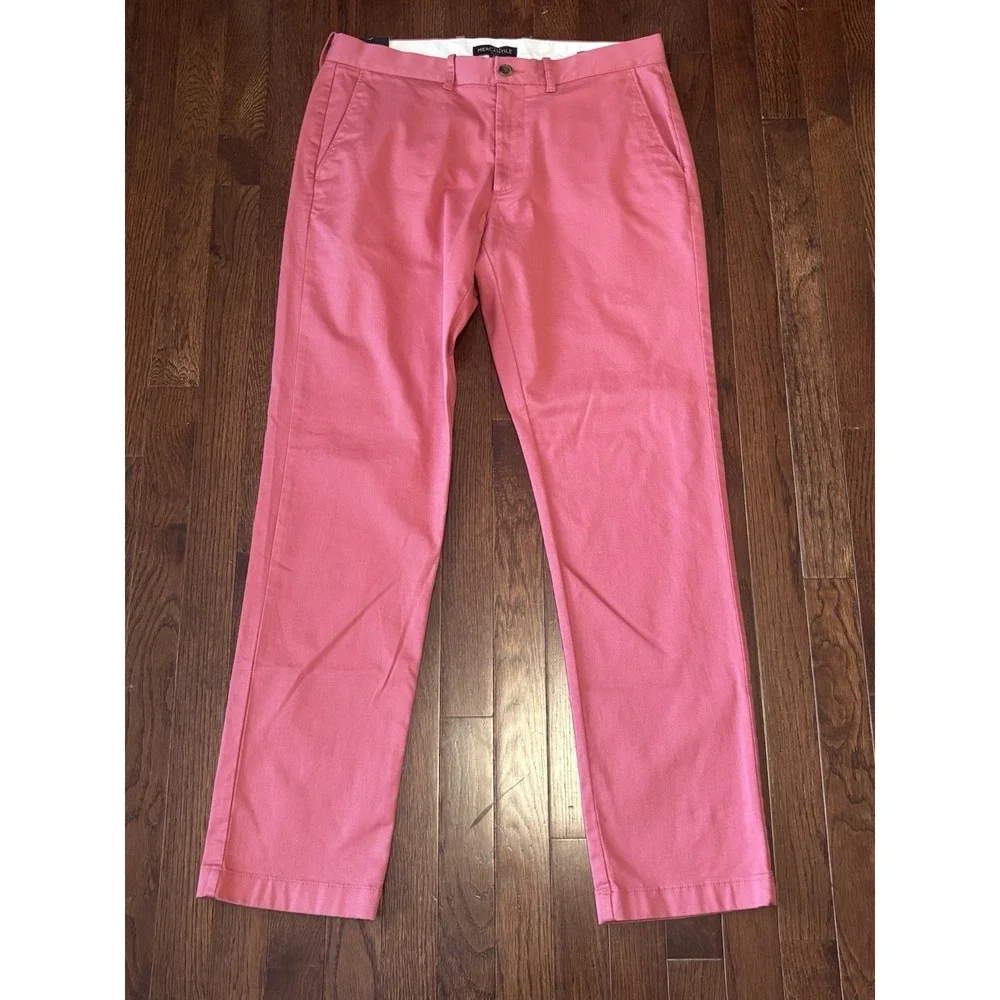 New J. Crew Pants‎ Men's 33x32 Flex Chino Straight Fit Stretch Salmon